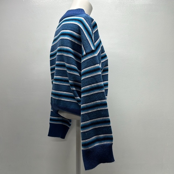UNIF Clarissa Sweater Striped Pullover Long Sleeve Knit Blue White One Size * - Picture 5 of 11